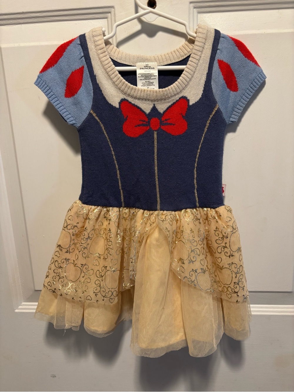 Disney Snow White Princess Cream, Navy & Red Knit Sweater